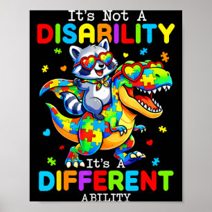 Not A Disability Different Ability for Kids Autism Poster