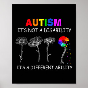 Not A Disability Its A Different Ability - Autism Poster