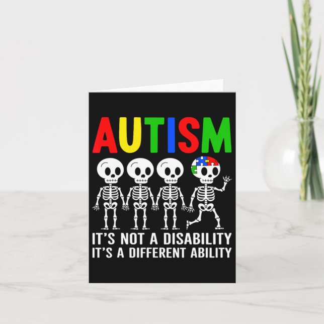 Not A Disability It's A Different Ability Autism S Card (Front)