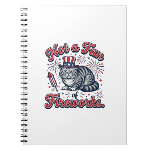 Not a Fan of Fireworks Scared Cat Shirt (2)_1 Notebook