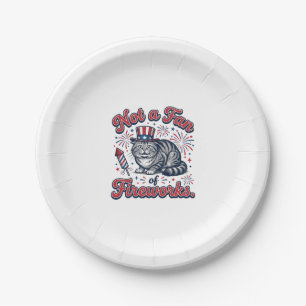 Not a Fan of Fireworks Scared Cat Shirt (2)_1 Paper Plate