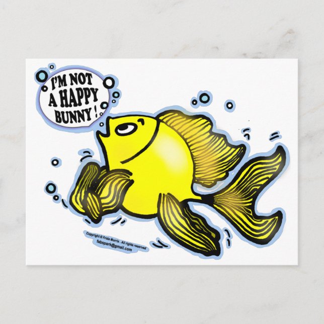 Not a Happy Bunny Fish Postcard (Front)