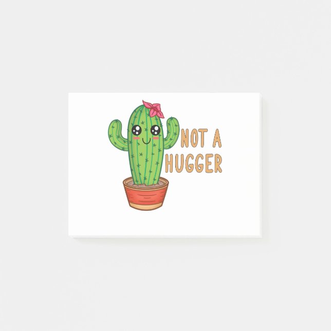 Not A Hugger Cactus Free Hug Post-it Notes (Front)