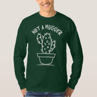 Not A Hugger Funny Sarcastic Vintage White Cactus