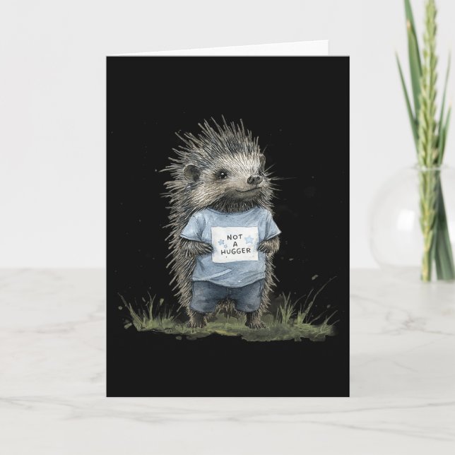 Not A Hugger Hedgehog  Card (Front)
