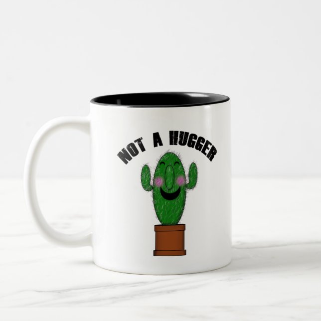 Not A Hugger Two-Tone Coffee Mug (Left)