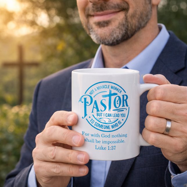 Not A Miracle Worker Blue Pastor Appreciation Coffee Mug (Creator Uploaded)