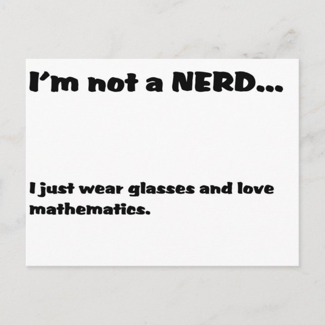 Not a NERD... Postcard (Front)