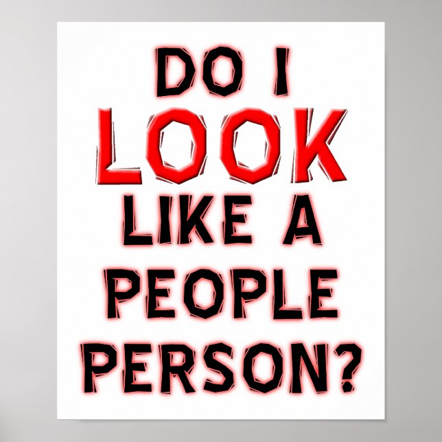 Not a People Person Funny Poster (Front)