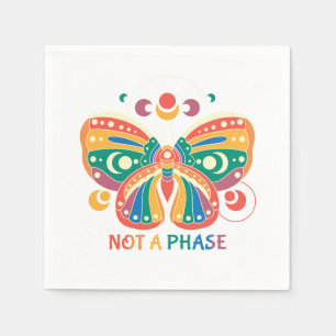 Not A Phase – Colourful Butterfly LGBTQ Pride Napkin