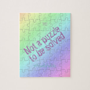 'Not a Puzzle' Autism Acceptance, Pastel Rainbow Jigsaw Puzzle