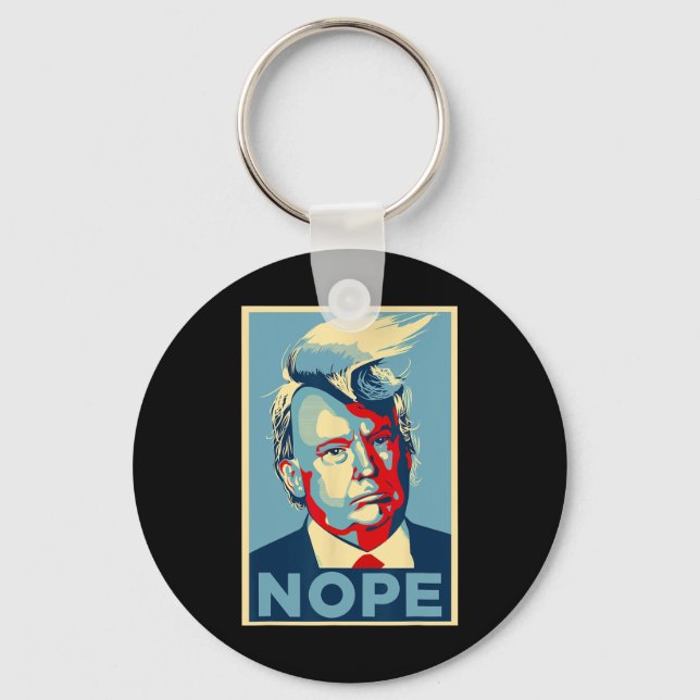 Not Again Funny Trump 2024  Key Ring (Front)