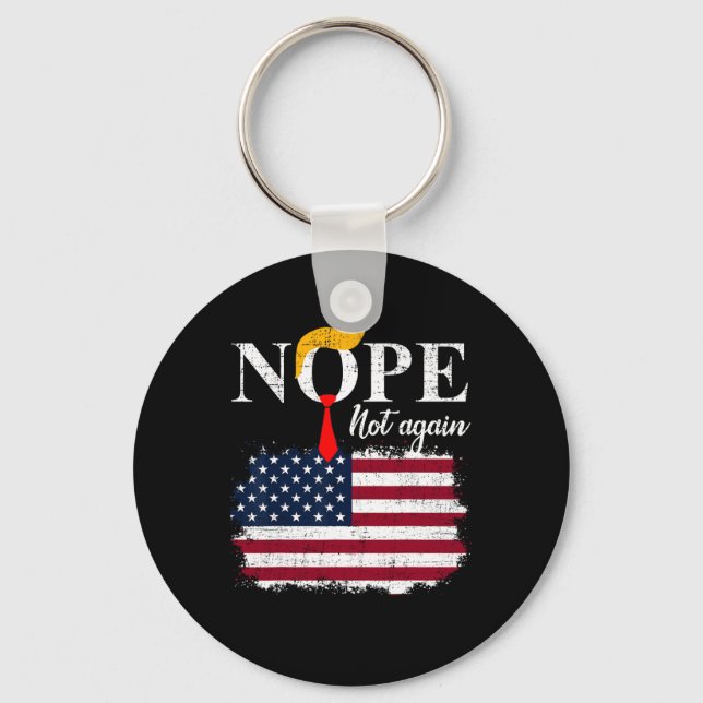 Not Again Funny Trump 5  Key Ring (Front)