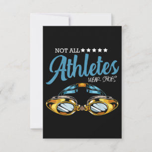 Not All Athletes Wear Shoes Funny Swimming Swimmer Invitation