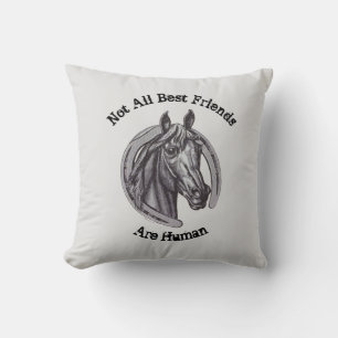 Not All Best Friends Are Human Vintage Horse Cushion