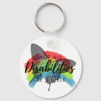 Not all disabilities are visible butterfly key ring