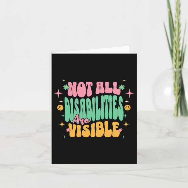 Not All Disabilities Are Visible Hidden Disability Card (Front)