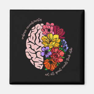 Not All Great Minds Think Alike Flower Autism Awar Magnet
