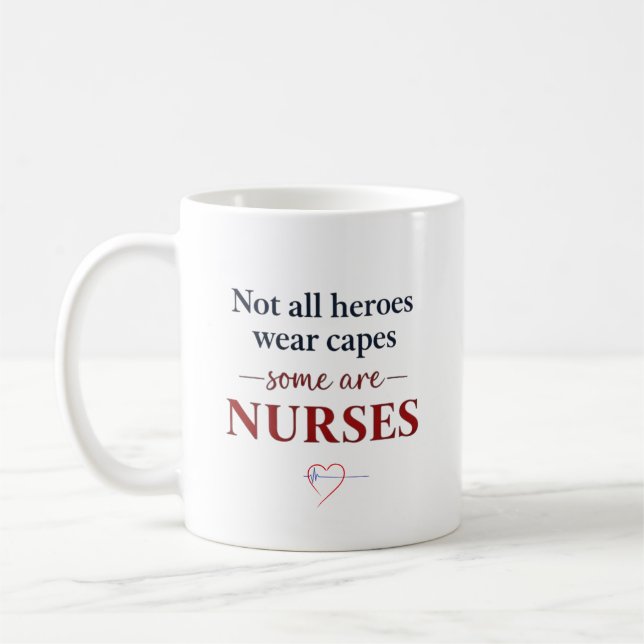 Not All Heroes Nurse Personalised Name Gift Coffee Mug (Left)