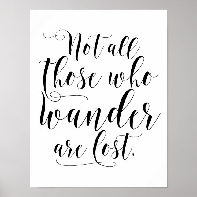 Not All Those Who Wander Are Lost Black Poster (Front)