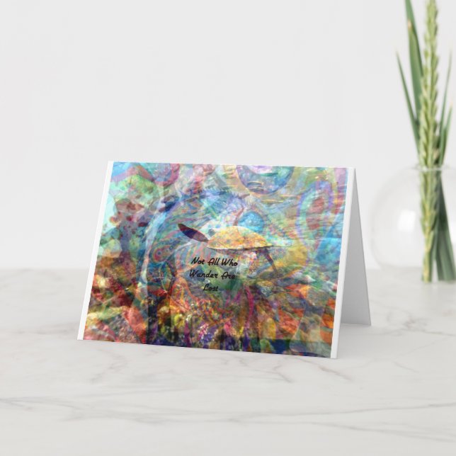 Not All Those Who Wander Inspirational Quote Card (Front)