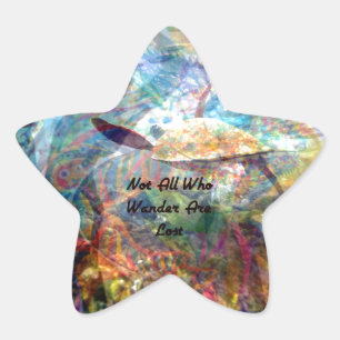 Not All Those Who Wander Inspirational Quote Star Sticker