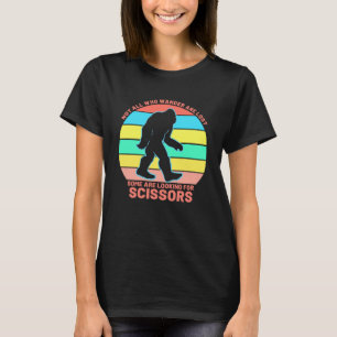 Not All Wander Lost Warm Womens Mens Scissors T-Shirt