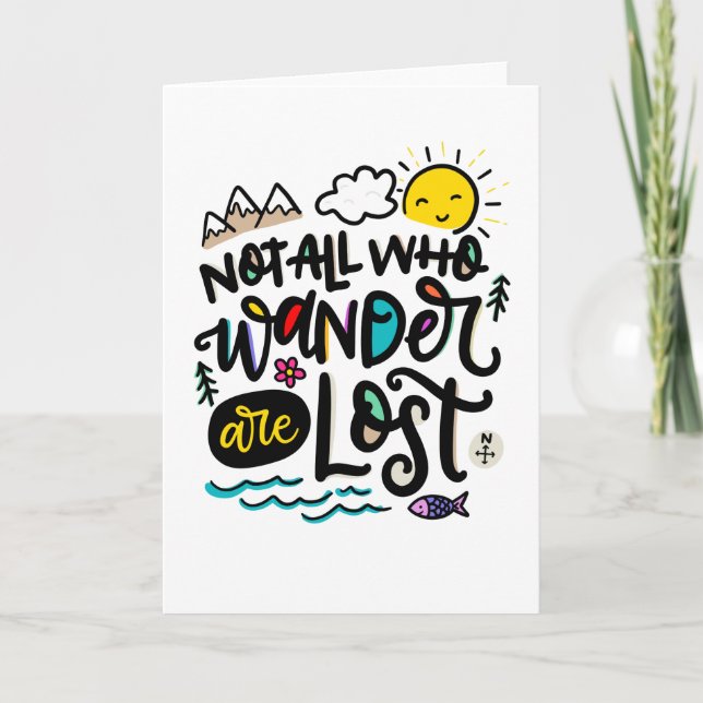 Not all who wander are lost, 5x7 thank you card (Front)