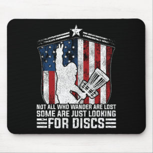Not All Who Wander Are Lost Bigfoot American Flag Mouse Pad