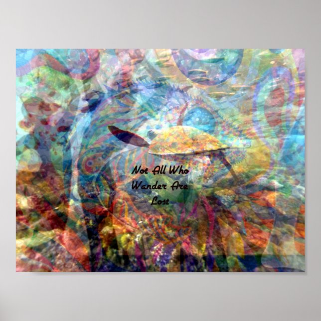 Not All Who Wander Are Lost Inspirational Quote Poster (Front)