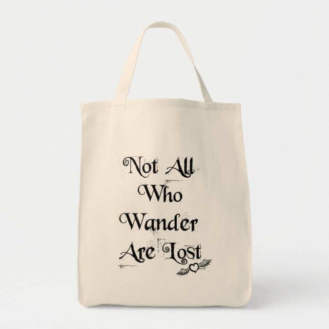 Not all who wander are lost organic tote (Front)