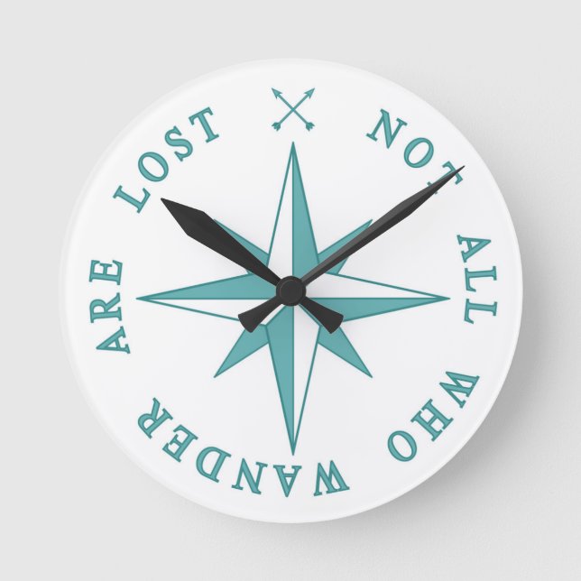Not All Who Wander Are Lost Round Clock (Front)