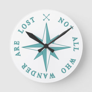 Not All Who Wander Are Lost Round Clock