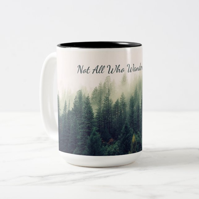 Not All Who Wander Are Lost Two-Tone Coffee Mug (Front Left)