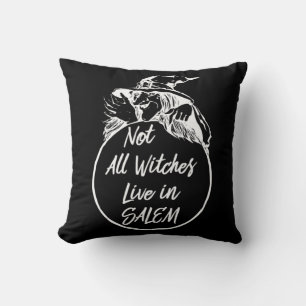 Not All Witches Live in SALEM   Cute Halloween Wit Cushion