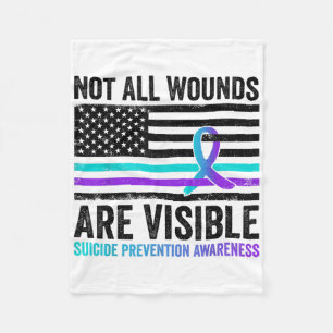 Not All Wounds Are Visible American Flag Suicide P Fleece Blanket