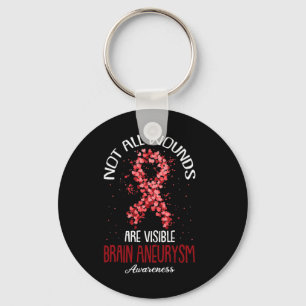Not All Wounds Are Visible Brain Aneurysm Awarenes Key Ring