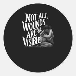 Not All Wounds Are Visible_children's Version Classic Round Sticker