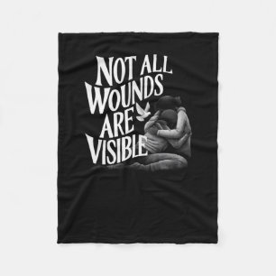 Not All Wounds Are Visible_children's Version Fleece Blanket
