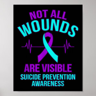 Not All Wounds Are Visible Happy Suicide Awareness Poster