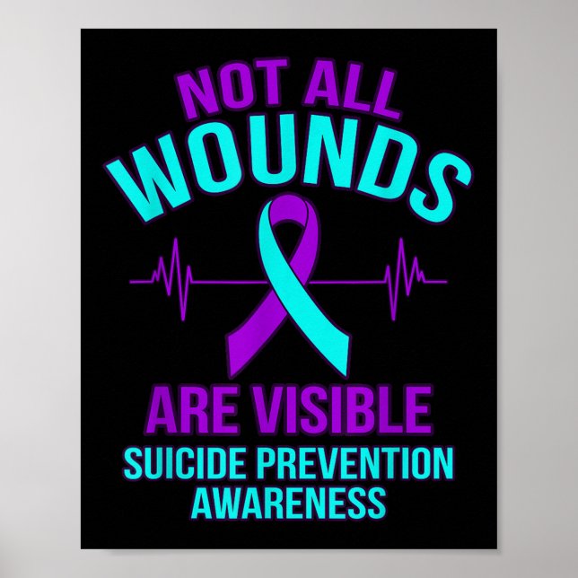 Not All Wounds Are Visible Happy Suicide Awareness Poster (Front)