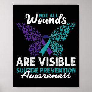 Not All Wounds Are Visible Happy Suicide Awareness Poster