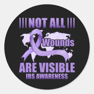 Not All Wounds Are Visible IBS Awareness Classic Round Sticker