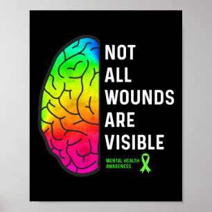 Not All Wounds Are Visible - Mental Health Poster