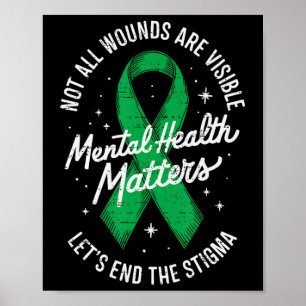 Not All Wounds Are Visible Mental Health Problems Poster