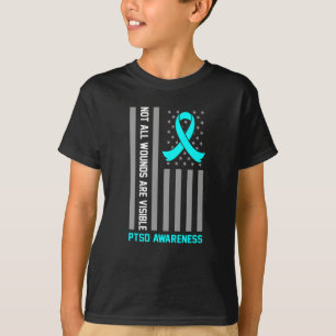 Not All Wounds Are Visible PTSD Awareness Ribbon T-Shirt