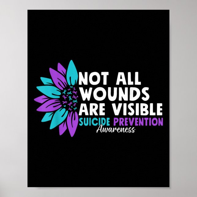 Not All Wounds Are Visible Suicide Awareness Menta Poster (Front)