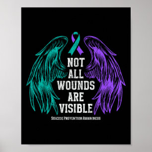 Not All Wounds Are Visible Suicide Prevention Awar Poster