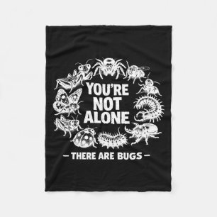 Not Alone There are Bugs Vintage Insect Humour Fleece Blanket