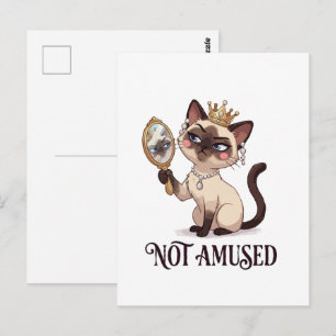 Not Amused Regal Siamese Cat Postcard